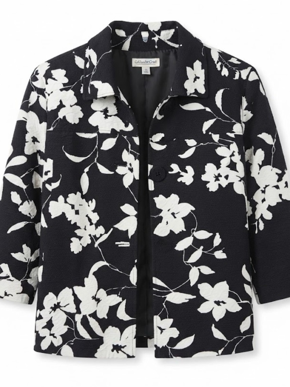 Coldwater Creek Black & White Floral Blazer
